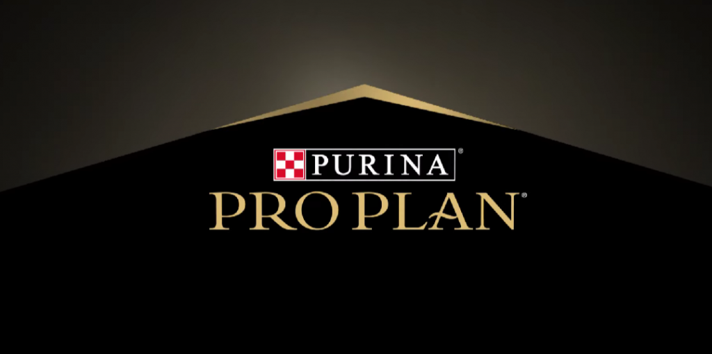 purina pro plan logo on black background