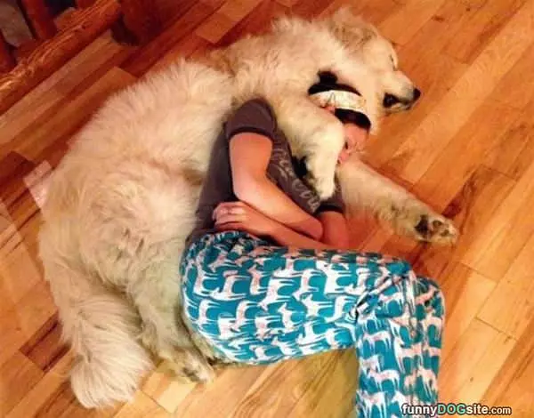 Hugging It Out With My Pup